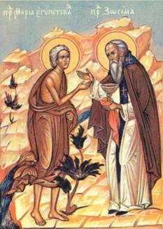 Zósimo da la Eucaristía a María